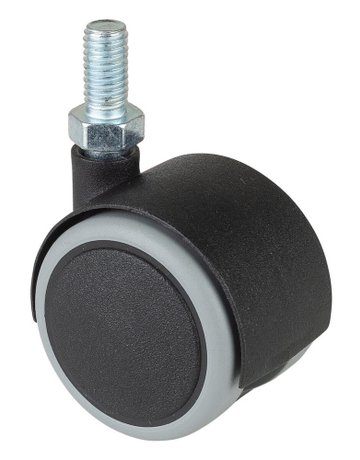 Bild MB-Doppelr., ohne Feststeller, Rad Ø40mm F76, Kunststoff grau - BS ROLLEN-0