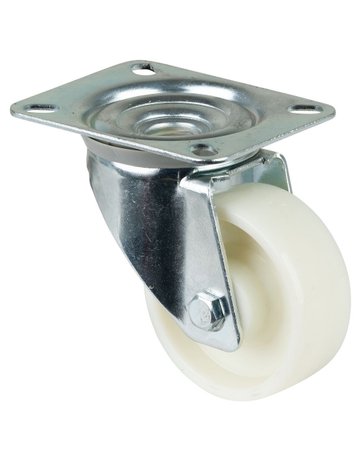 Bild Lenkrolle 80mm L400.B10 Platte, Kunststoff weiß, RL L400.B10.080 - BS ROLLEN-0