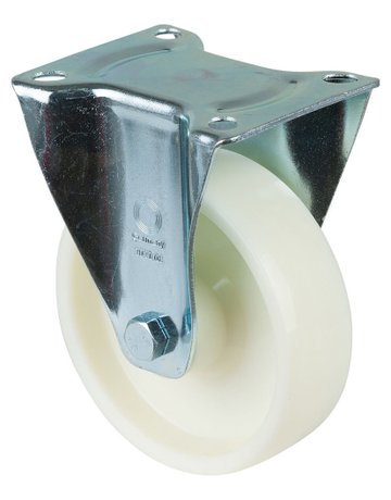 Bild Bockrolle 150mm L410.B10 Platte, Kunststoff weiß, RL L410.B10.150 - BS ROLLEN-0