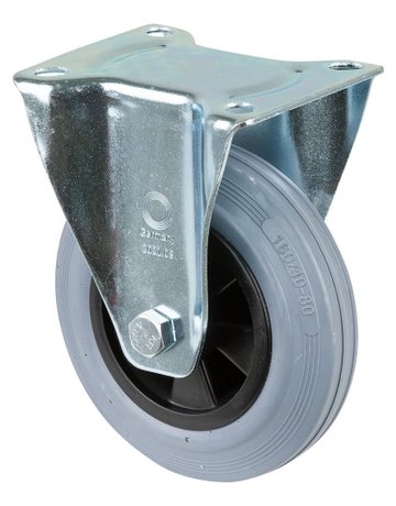 Bild Bockrolle 160mm L410.B46 Platte, Gummi grau, RL L410.B46.160-0
