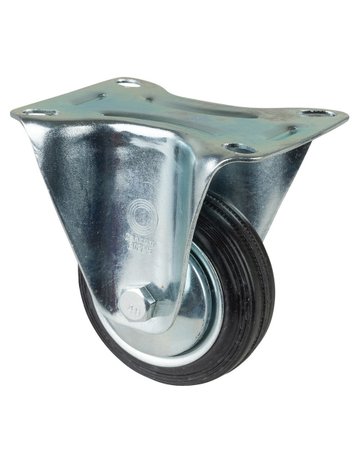 Bild Bockrolle 80mm L410.B55 Platte, Gummi schwarz, RL L410.B55.081 - BS ROLLEN-0