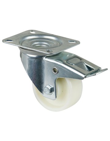 Bild Lenkrolle 80mm L420.B10 Platte, Kunststoff weiß, RL, Fest L420.B10.080 - BS ROLLEN-0