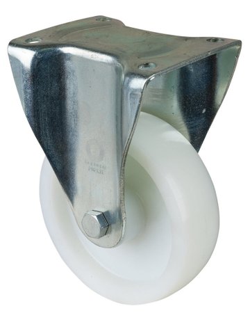 Bild Bockrolle 150mm N110.B10 Platte, Kunststoff weiß, RL N110.B10.151 - BS ROLLEN-0