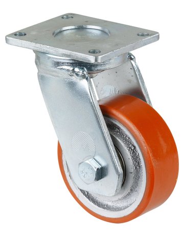 Bild Lenkrolle 100mm RR100.B15Platte, Polyure Guss, KL RR100.C10.100 - BS ROLLEN-0