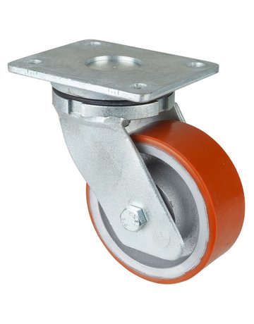 Bild Lenkrolle 125mm RR100.B15Platte, Polyure Guss, KL RR100.C10.125 - BS ROLLEN-0