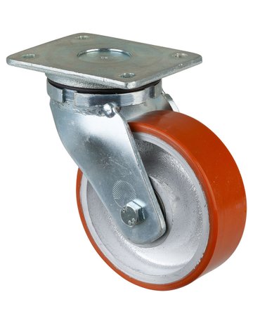 Bild Lenkrolle 150mm RR100.B15Platte, Polyure Guss, KL RR100.C10.150 - BS ROLLEN-0