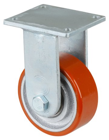 Bild Bockrolle 100mm RR110.B15Platte, Polyure Guss, KL RR110.C10.100 - BS ROLLEN-0