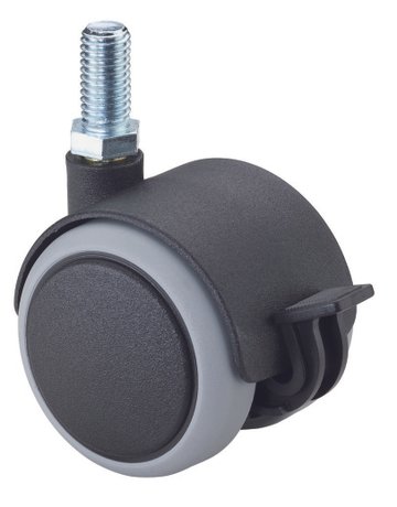 Bild MB-Doppelrolle, mit Feststeller, Rad Ø50mm F86, Kunststoff grau - BS ROLLEN-0