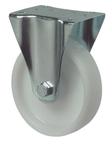 Bild Bockrolle 125mm L410.B10 Platte, Kunststoff weiß, RL L410.B10.125 - BS ROLLEN-0