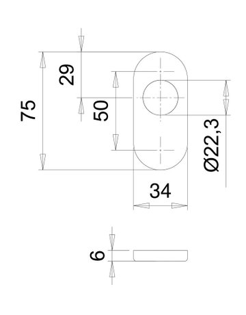 Bild Schlüsselrosette Ares 0813/6403 innen,oval o.No,RZ,6mm,ER - edi-1