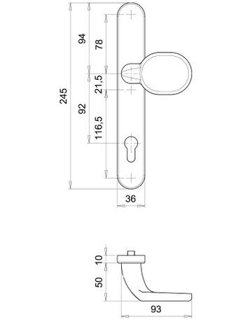 Bild Wechselgarnitur Kronos 2005/2035 LS oval ,PZ92/8,F9 - edi-2