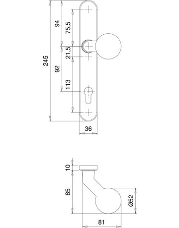 Bild Knopfschild Kronos 0000/4235 LS oval ,innen,PZ92,ER,o.No - edi-1