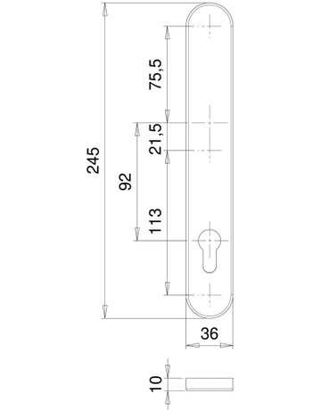 Bild Langschild Kronos 0000/0235 innen,oval,BL/PZ 92,F1 - edi-1