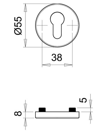 Bild Schutzrosetten-Satz 6633/0000 rund,12mm,ES0/PZ,RAL9005,TS65-68 - edi-2