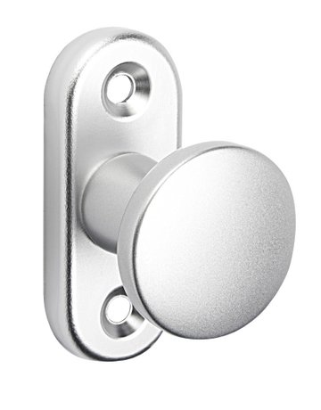 Bild Fenstertür- Balkontürknopf, auf Rosette, 6041, sichtbar verschraubt, Aluminium, silberfarbig eloxiert - edi-0