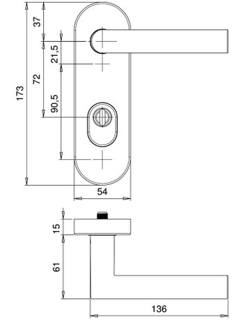 Bild SI-Drückergrt. Logo 8795/7203 KS oval ,15mm,ZA/PZ 72/8,F1,TS35-45 - edi-1