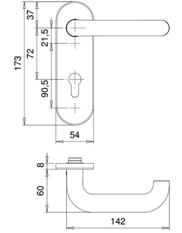 Bild FH Sicherheits-Wechselgarnitur Logo/k 5715/0772 KS oval ,15mm,ES1,ZA/PZ 72/9,F1,TS39-48 - edi-2