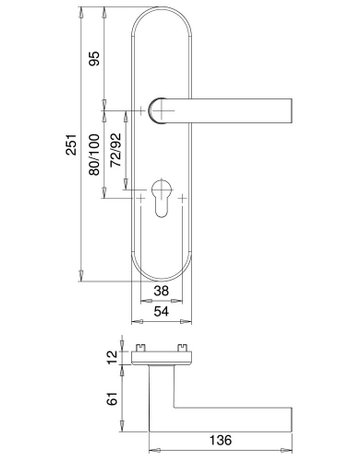 Bild Kombi-Drückergrt. Metis 8741/7203 LS/Ros.,12mm,ES1/PZ 72/8,ER matt - edi-1