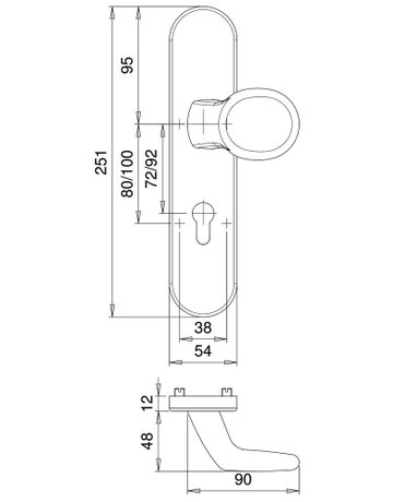 Bild Kombi-Wechselgrt. Metis FS 5741/0272 LS/Ros.,12mm,ES1/PZ 72/9,F1 eloxiert - edi-1