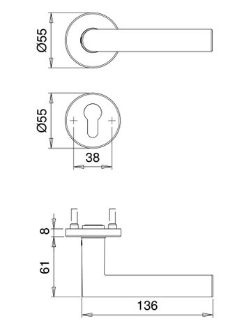 Bild Kombi-Drückergrt. Metis 8741/7203 LS/Ros.,12mm,ES1/PZ 72/8,ER matt - edi-2