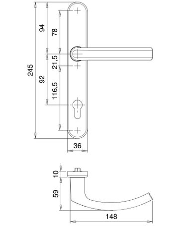 Bild Halbgarnitur Kronos 2005/0135 LS oval ,außen,PZ92/8,F1 - edi-1