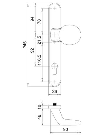Bild Wechselgarnitur Kronos 2005/2035 LS oval ,PZ92/8,F1 - edi-2