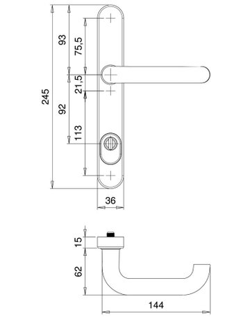 Bild Rahmen-SI-Drückergrt. Kronos 1031/0046 LS,ZA92/9,F1,TS73-77 - edi-2