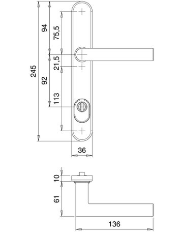 Bild Rahmen-SI-Drückergrt. Kronos 1080/0045 LS,ZA92/8,ER - edi-2