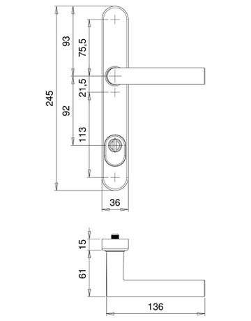 Bild Rahmen-SI-Drückergrt. Kronos 1080/0045 LS,ZA92/8,F1 - edi-2
