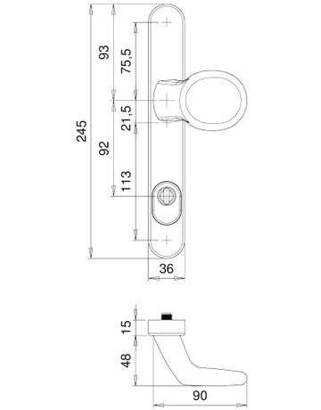 Bild Rahmen-SI-Wechselgrt.Kronos 1300/2045 LS oval ,15mm,ZA/PZ 92/8,F1 - edi-2