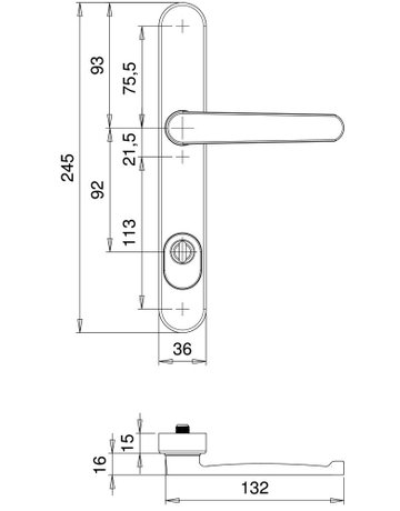 Bild Rahmen-SI-Drückergrt. Kronos 2000/9045 LS oval ,15mm,ZA/PZ 92/8,d.br. - edi-2