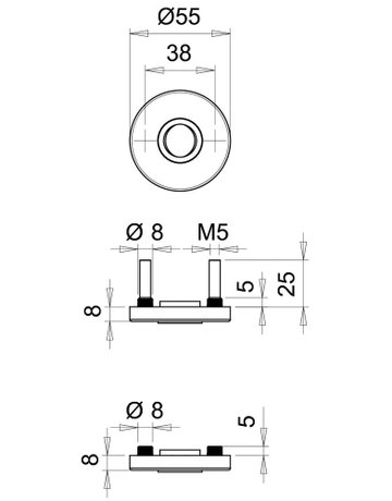 Bild Drückerrosettenpaar 1051 rund,TS 40-65,ER - edi-1