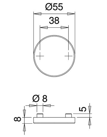 Bild FH Schlüsselrosettenpaar 1058 rund,BL,8mm,TS 40-65,F1 - edi-2