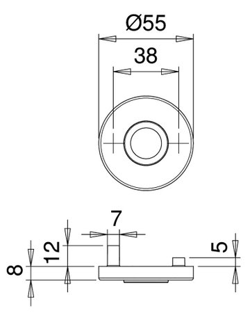 Bild Drückerrosette 1082 innen,rund,TS 40-45,ER - edi-1
