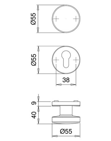 Bild FH Wechselgarnitur 1416 Rosette rd,fest,PZ,9,tiefschw.,TS40-66 - edi-2