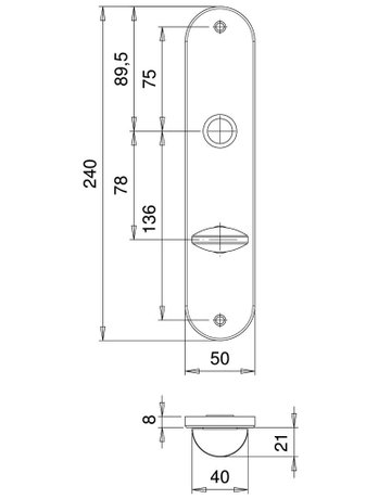 Bild Renovierungsschildpaar 1206 oval o. Nr. ,WC/SS 78,TS 40-45,F1 - edi-3
