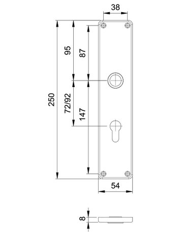 Bild Renovierungsschild 1220 innen, eckig o. Nr. ,PZ 72,TS 40-45,ER - edi-1