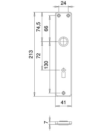 Bild Langschild 1237 innen, eckig o. Nr. ,BB 72,TS 40-45,F2 - edi-1