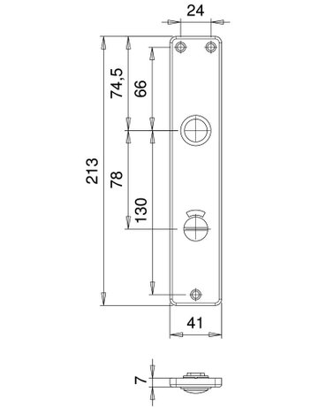 Bild Langschild 1237 eckig o. Nr. ,WC/SS 78,TS 40-45,F1 - edi-2