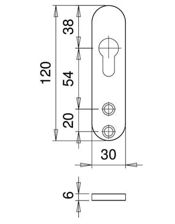 Bild Schutzrosetten-Satz 8900 oval ,15mm,ES0,ZA/PZ,F1 eloxiert ,TS68-75 - edi-2