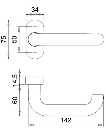 Bild Halbgarnitur Ares 1030/2033 ohne Schlüsselrosette oval ,8,F1,o.No - edi-1