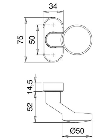 Bild Knopf Ares 2033/1610 Rosette oval ,drehb.,8,F1 - edi-1