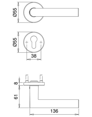 Bild Halbgarnitur Riva 1108/5256 Rosette ,PZ,8,F1 eloxiert - edi-1