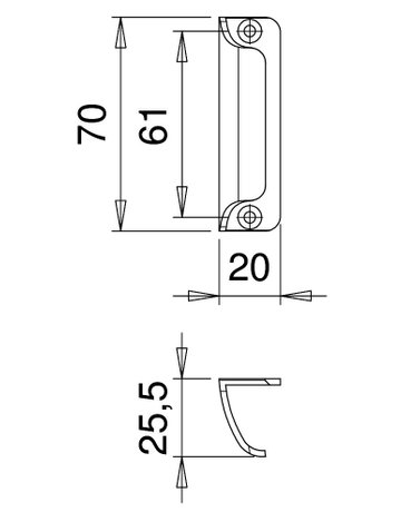 Bild Ziehgriff,70mm,Aluminium 6042,silberfarbig eloxiert - edi-1