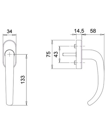 Bild Fenstergriff Janus 1015/1040 Stand.,ov.,7/40,F1 - edi-1