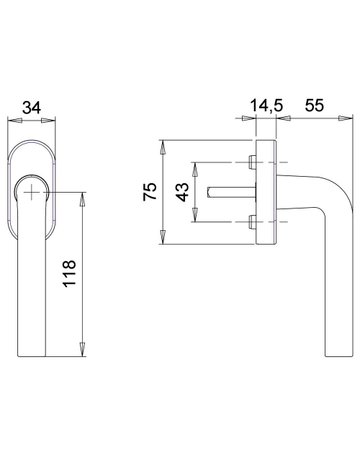 Bild Fenstergriff Janus 1070/1035 7/35 RAL 9016 - edi-1