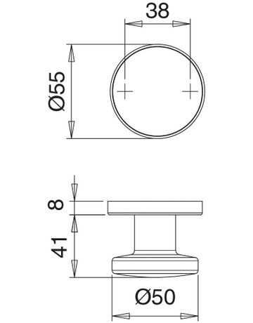 Bild Knopf 1050/7020 Rosette rd,fest,8,F1,o.No - edi-1