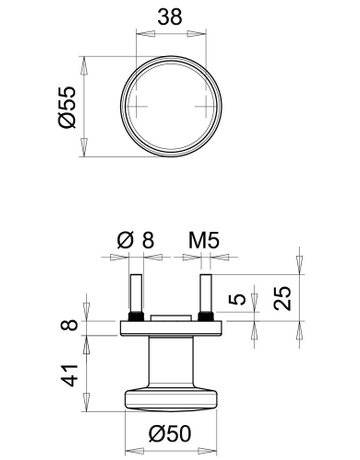 Bild Knopf K7 1052/7020 Rosette rd,fest,ER - edi-1