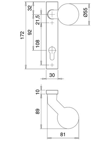 Bild Knopfschild Luna 2327/4020 KS eck,PZ92,F1,o. Nr. - edi-1