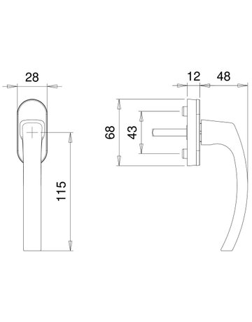 Bild Fenstergriff Mimas 1002/1035 Stand.,ov.,7/35,F1 - edi-1